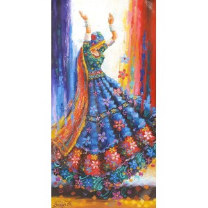 Bandah Ali, 18 x 36 Inch, Acrylic on Canvas, Figurative-Painting, AC-BNA-170